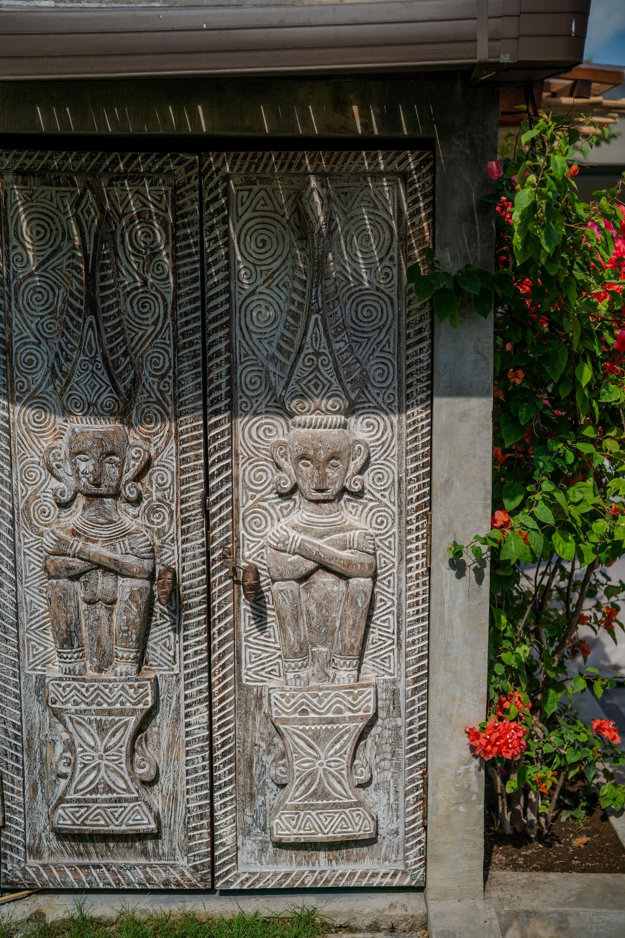 Hand-carved stone doors